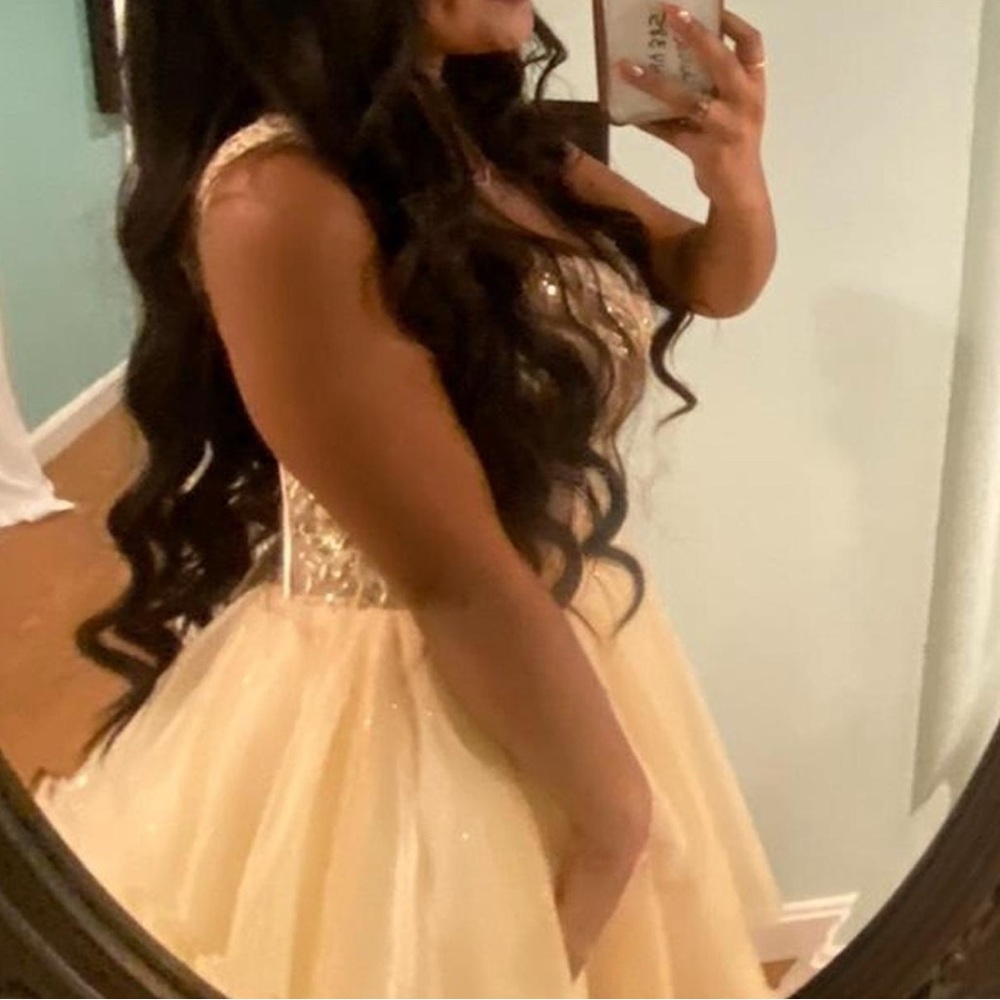 Dancing Queen Gold Prom Dress - Picture 2 of 4
